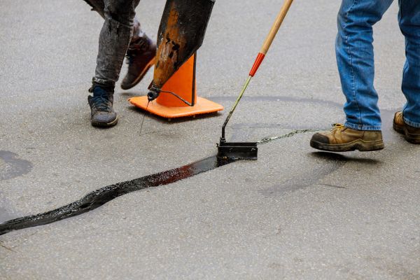 Parking Lot Crack Sealing in Merced